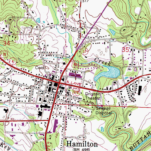 Topographic Map of Town and Country Plaza Shopping Center, AL