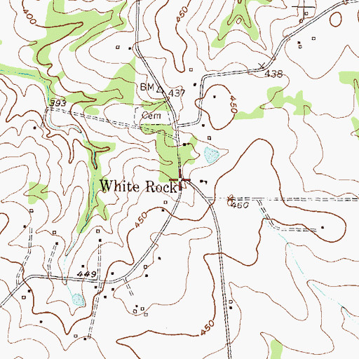 Topographic Map of White Rock, TX