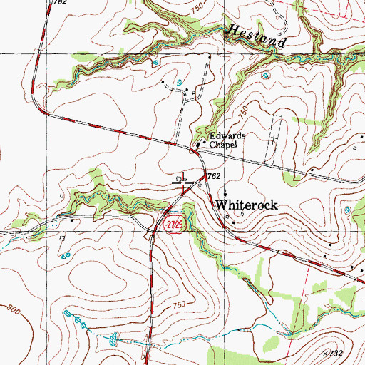 Topographic Map of Whiterock, TX