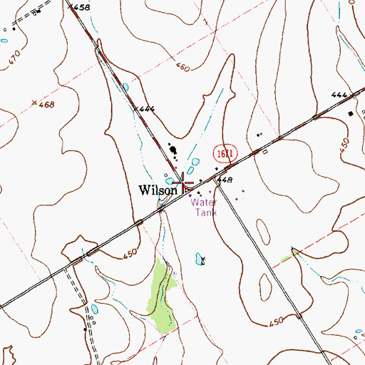 Topographic Map of Wilson, TX