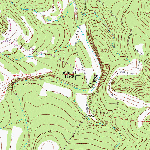 Topographic Map of Wilson Place, TX