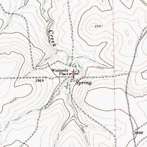 Topographic Map of Wimberly Place, TX
