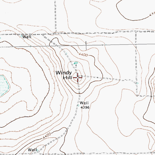 Topographic Map of Windy Hill, TX
