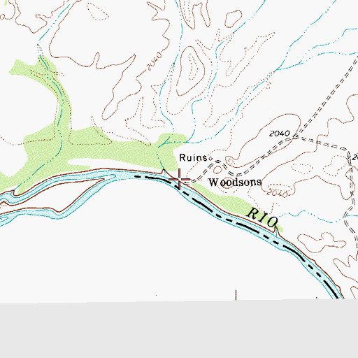 Topographic Map of Woodsons, TX