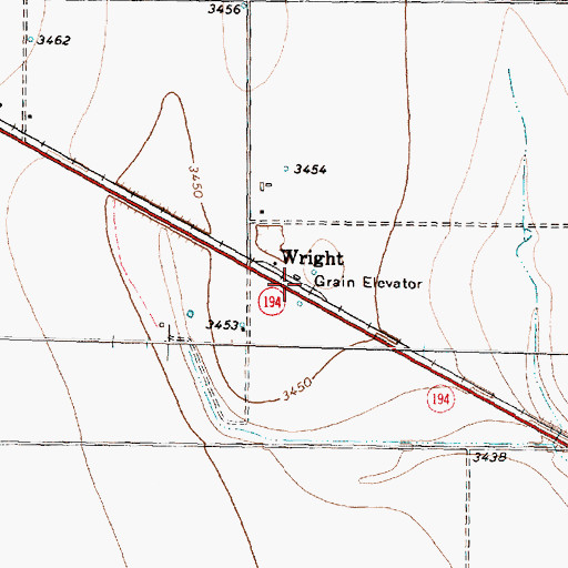 Topographic Map of Wright, TX