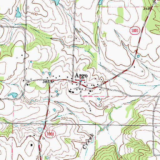 Topographic Map of Argo, TX