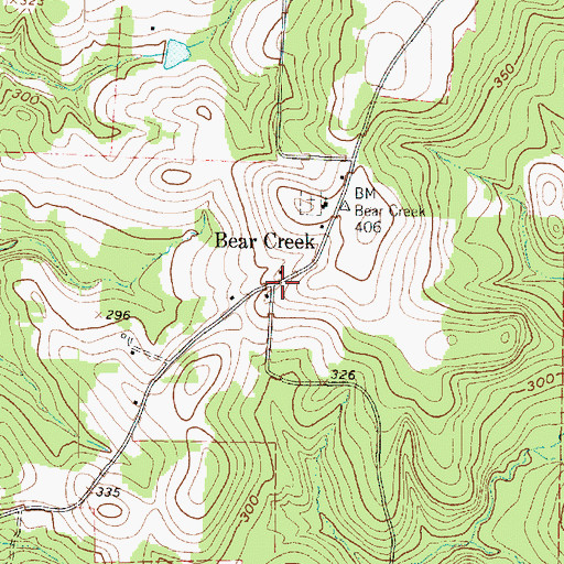 Topographic Map of Bear Creek, TX