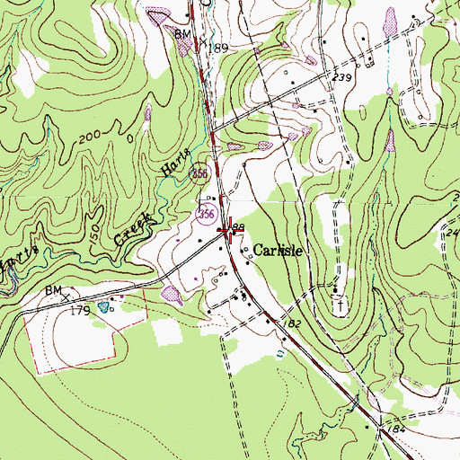 Topographic Map of Carlisle, TX