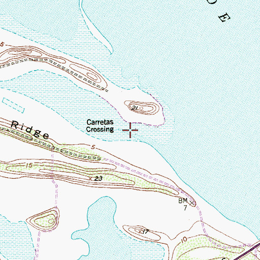 Topographic Map of Carretas Crossing, TX