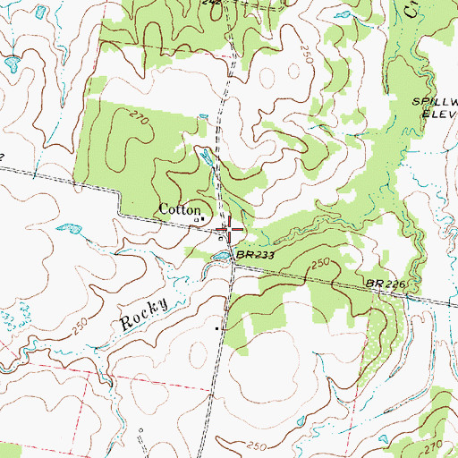 Topographic Map of Cotton, TX