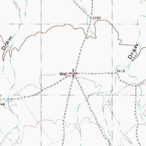 Topographic Map of Cuatro Caminos, TX