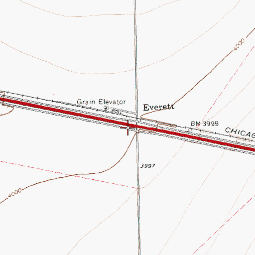 Topographic Map of Everett, TX