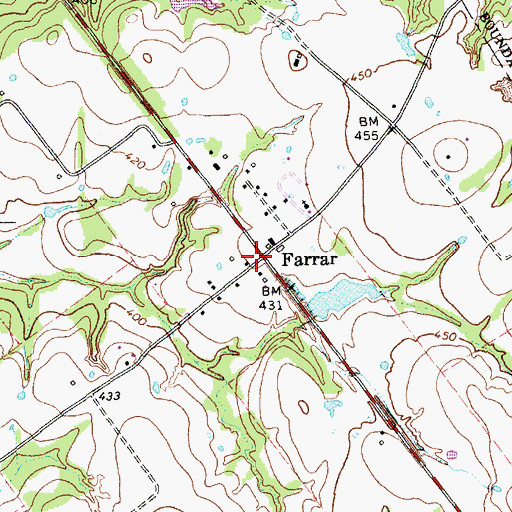 Topographic Map of Farrar, TX