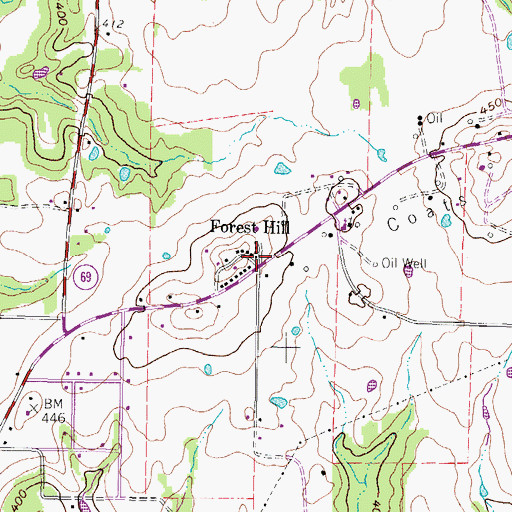 Topographic Map of Forest Hill, TX