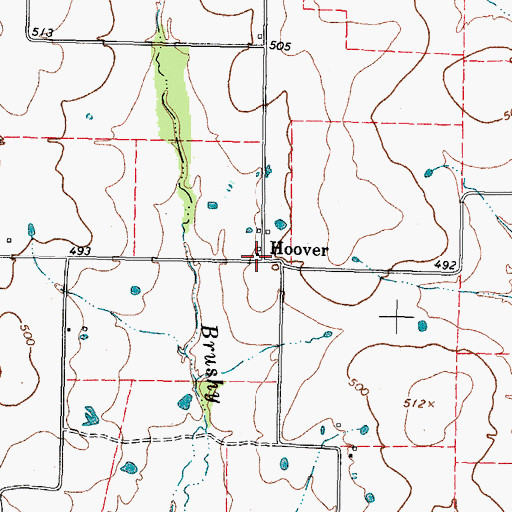 Topographic Map of Hoover, TX