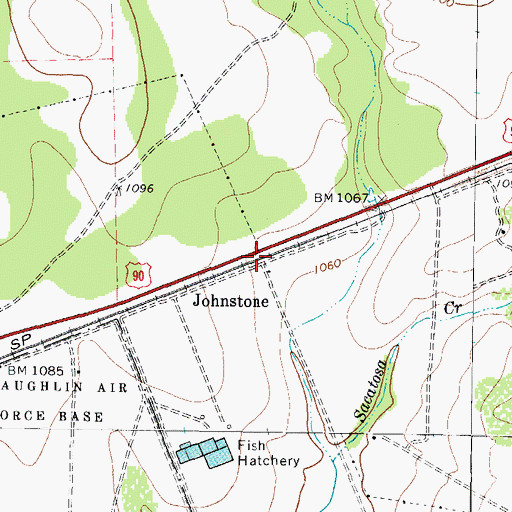 Topographic Map of Johnstone, TX