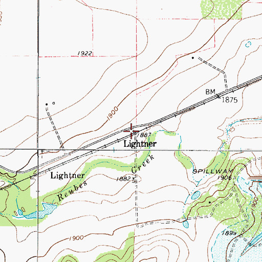 Topographic Map of Lightner, TX