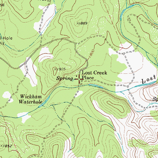 Topographic Map of Lost Creek Place, TX