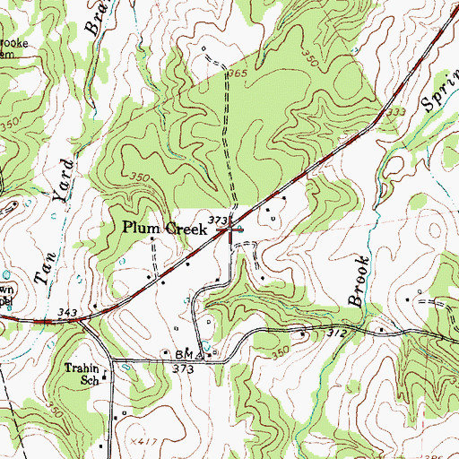Topographic Map of Plum Creek, TX