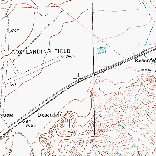 Topographic Map of Rosenfeld, TX