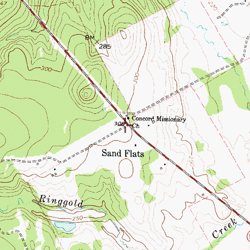 Topographic Map of Sand Flats, TX