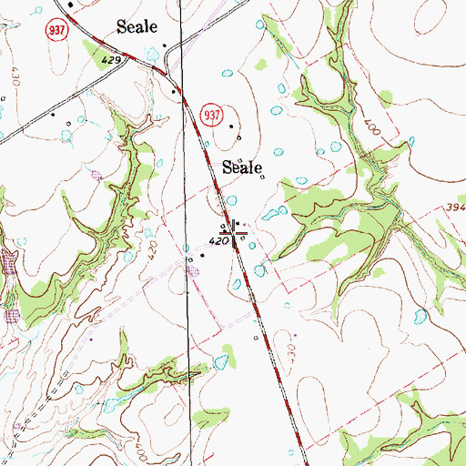 Topographic Map of Seale, TX