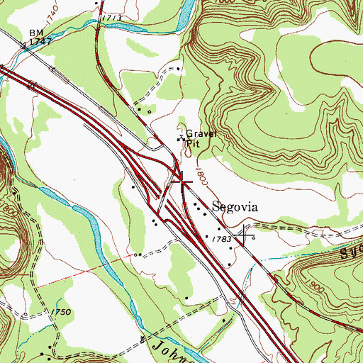 Topographic Map of Segovia, TX