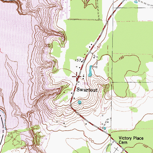 Topographic Map of Swartout, TX