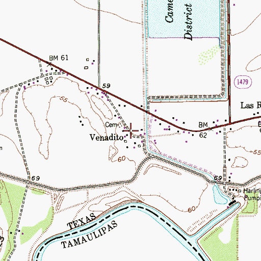 Topographic Map of Venadito, TX