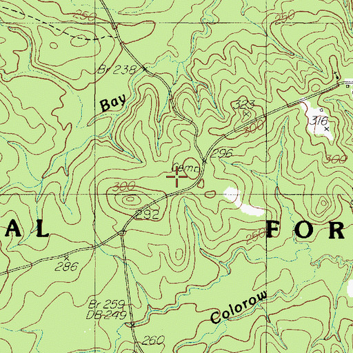 Topographic Map of Ingram Church, TX