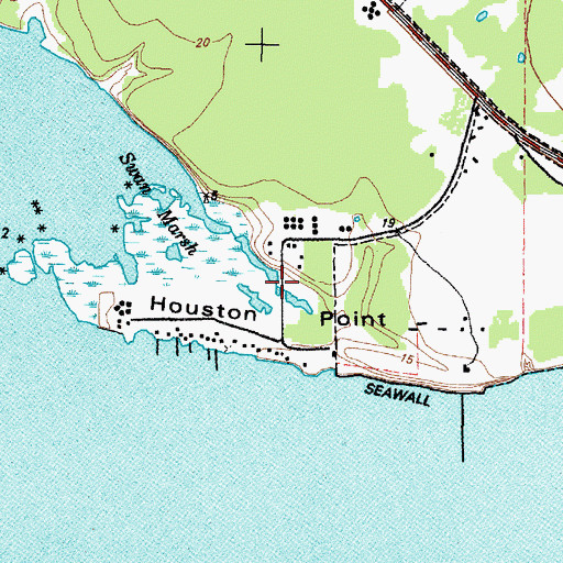 Topographic Map of Houston Point, TX