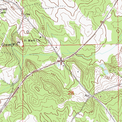 Topographic Map of Andrews (historical), AL