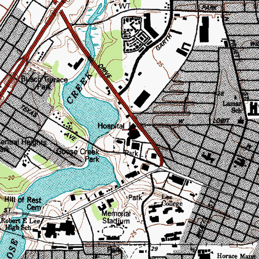 Topographic Map of Center for Psychiatric Information, TX