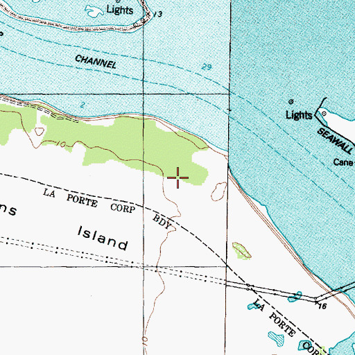 Topographic Map of Spilmans Island, TX