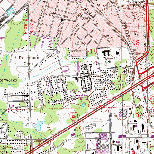 Topographic Map of Antioch Baptist Church, AL