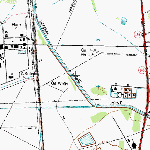 Topographic Map of Cedar Point Lateral, TX