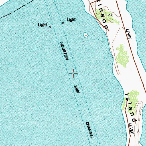 Topographic Map of Houston Ship Channel, TX