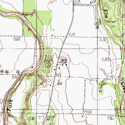Topographic Map of Phantom Hill, TX