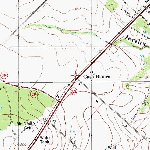 Topographic Map of Casa Blanca, TX