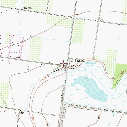 Topographic Map of El Gato, TX