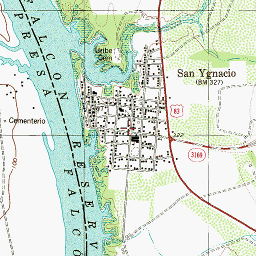 Topographic Map of San Ygnacio, TX