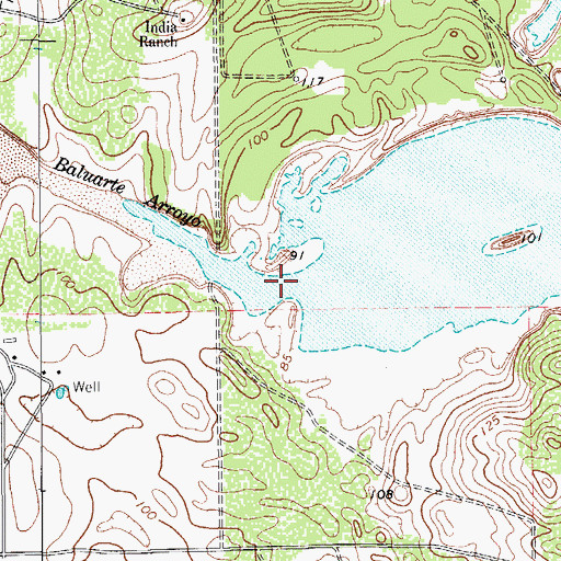Topographic Map of Arroyo Baluarte, TX