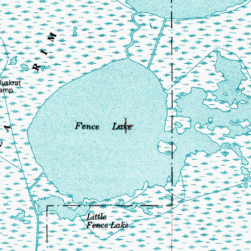 Topographic Map of Fence Lake, TX