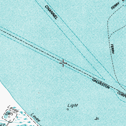 Topographic Map of Texas City Channel, TX