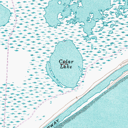 Topographic Map of Cedar Lake, TX
