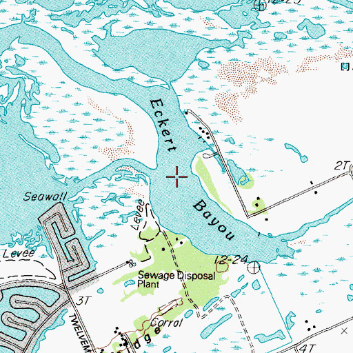 Topographic Map of Eckert Bayou, TX
