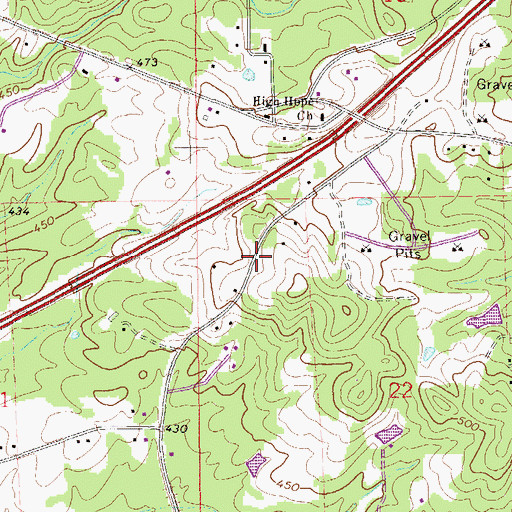 Topographic Map of Asberry Church (historical), AL