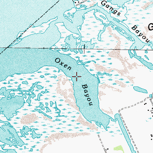 Topographic Map of Oxen Bayou, TX