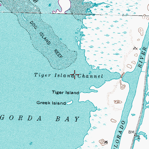 Topographic Map of Tiger Island Channel, TX