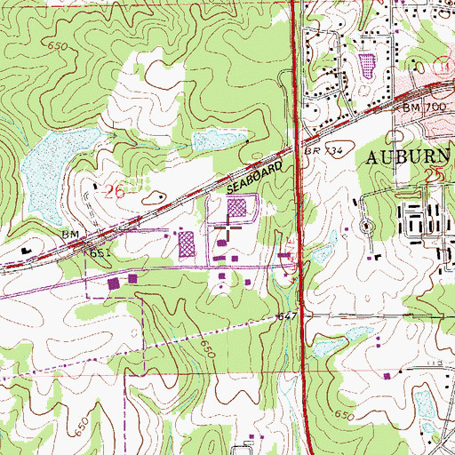 Topographic Map of Auburn Industrial Park, AL